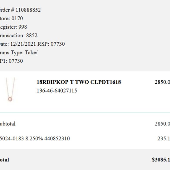 Tiffany and Co Diamond and Mother-of-pearl Circle Pendant - Picture 2 of 2